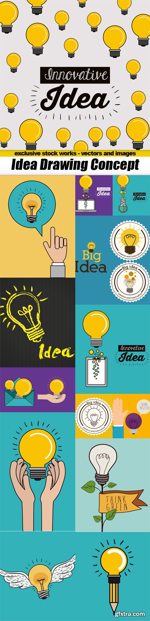 Idea Drawing Vector Concept - 15x EPS