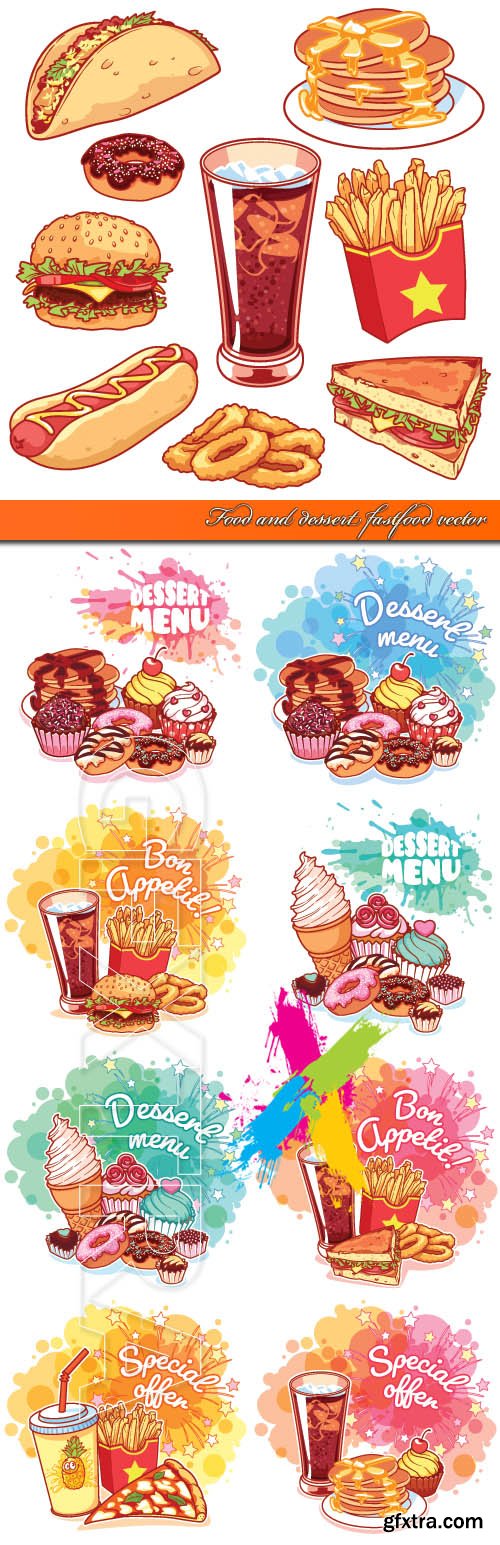 Food dessert fastfood vector