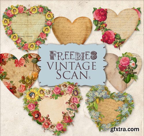 Scrap Kit - Romantic Vintage Hearts