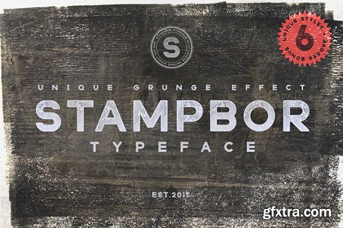 Creativemarket Stampbor Typeface 507052 - 5 FONTS