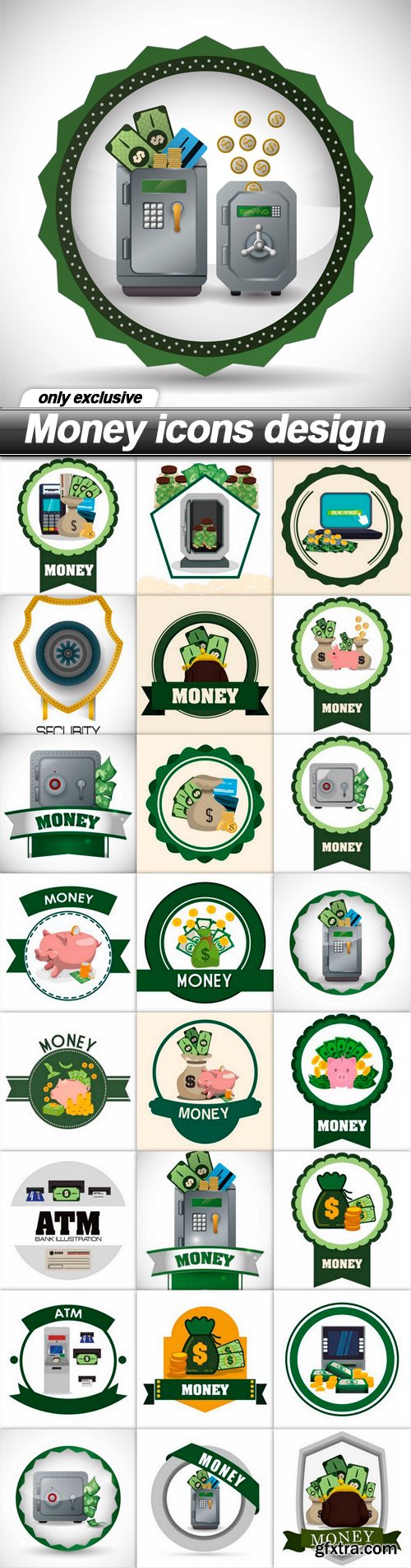 Money icons design - 25 EPS