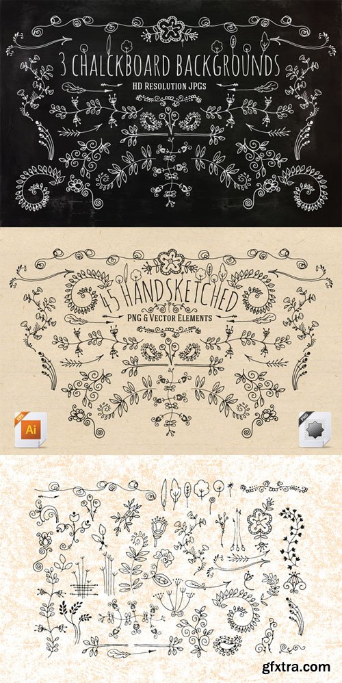 45 Handsketched Vector Elements - CM 182873