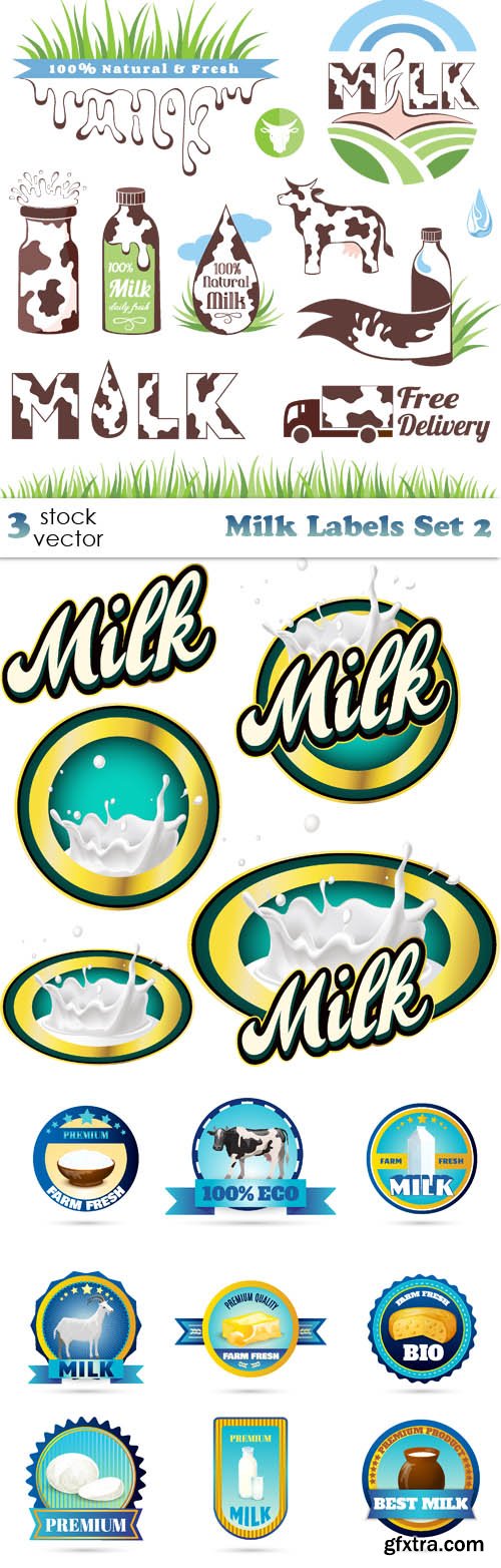 Vectors - Milk Labels Set 2