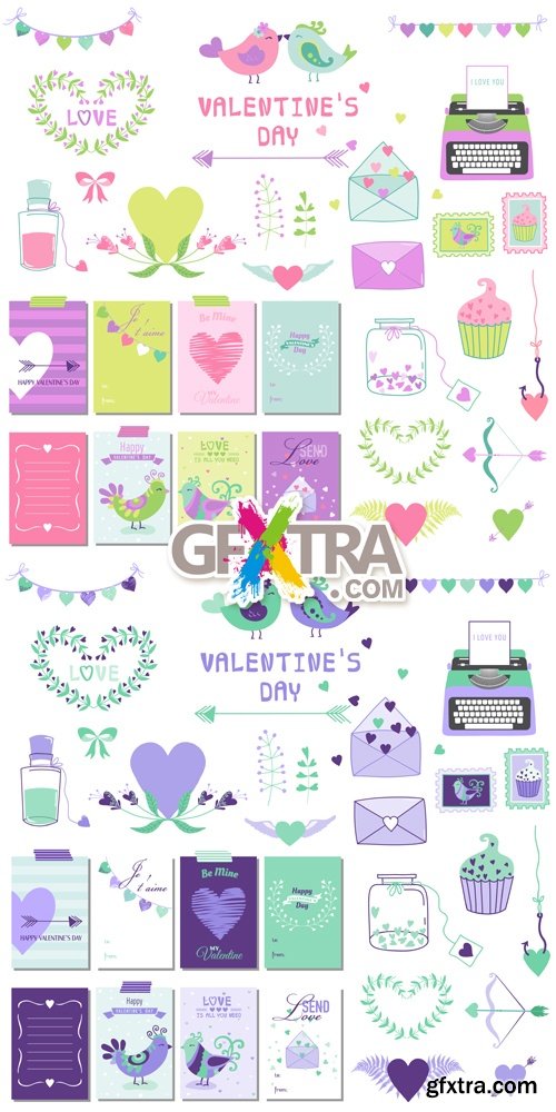 Valentine's Day Elements Vector 3