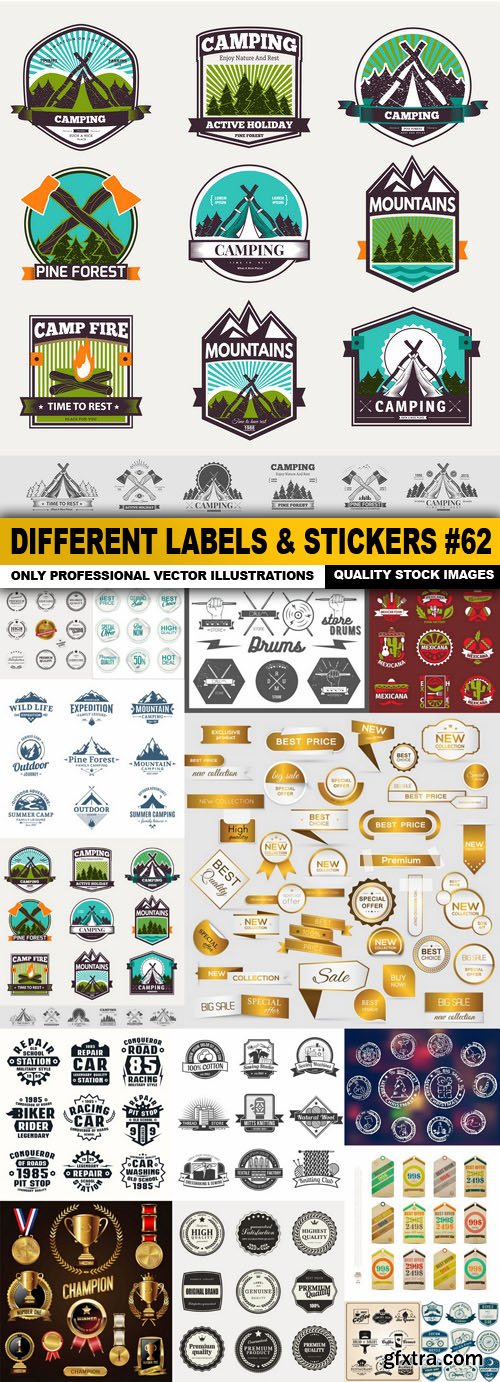 Different Labels & Stickers #62 - 15 Vector Different Labels & Stickers #62 - 15 Vector