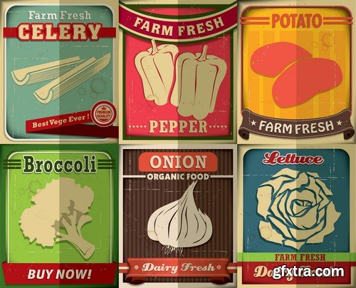 Vintage Farm Fresh Posters - 15x EPS