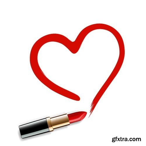 Lipstick and heart