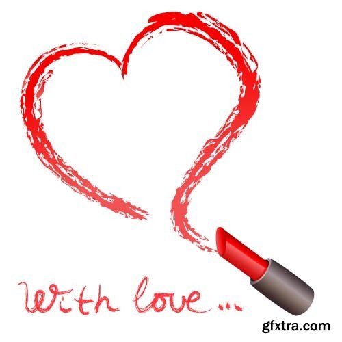 Lipstick and heart