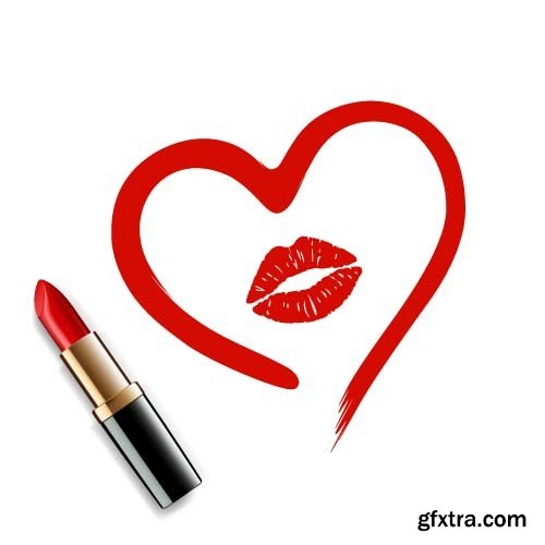 Lipstick and heart