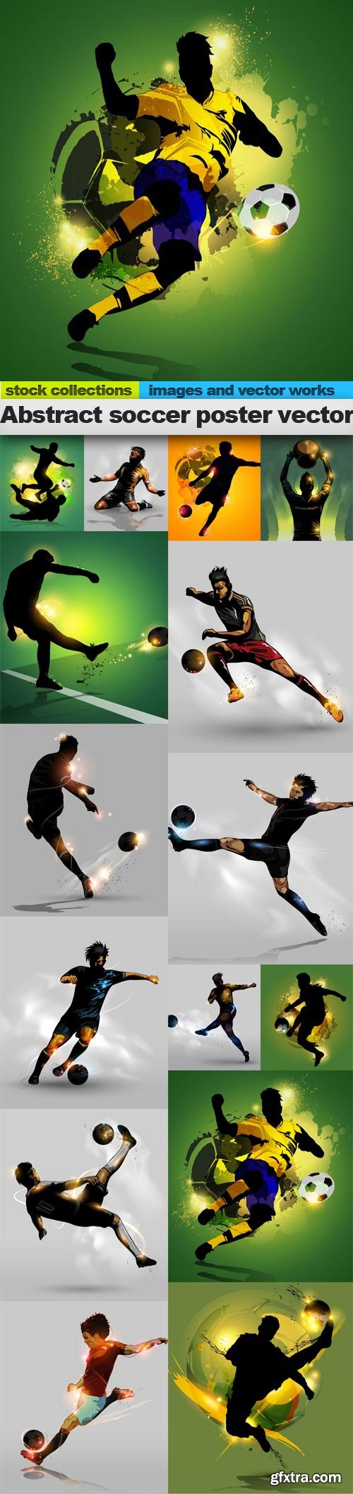 Abstract soccer poster vector, 15 x EPS