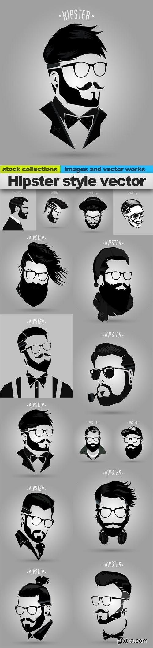 Hipster style vector, 15 x EPS
