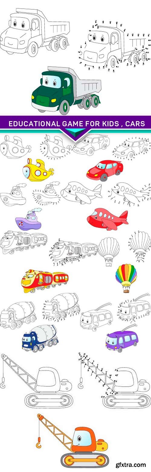 Educational game for kids , cars 10x EPS