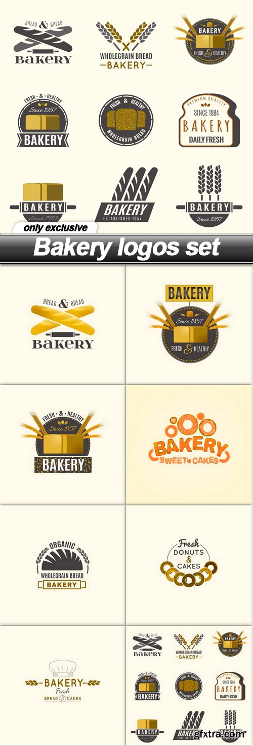 Bakery logos set - 8 EPS