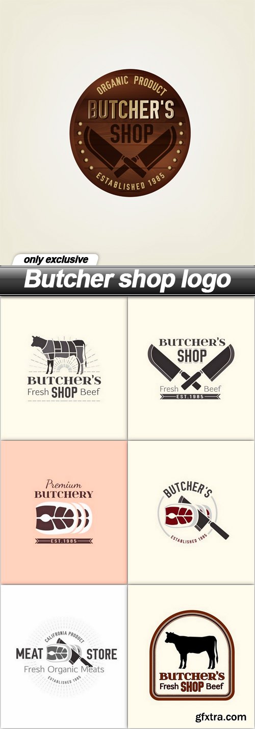 Butcher shop logo - 7 EPS