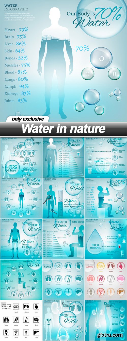 Water in nature - 16 EPS