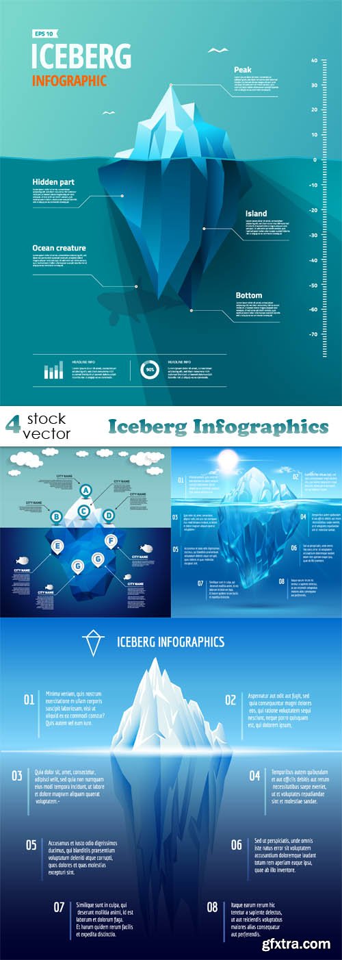 Vectors - Iceberg Infographics