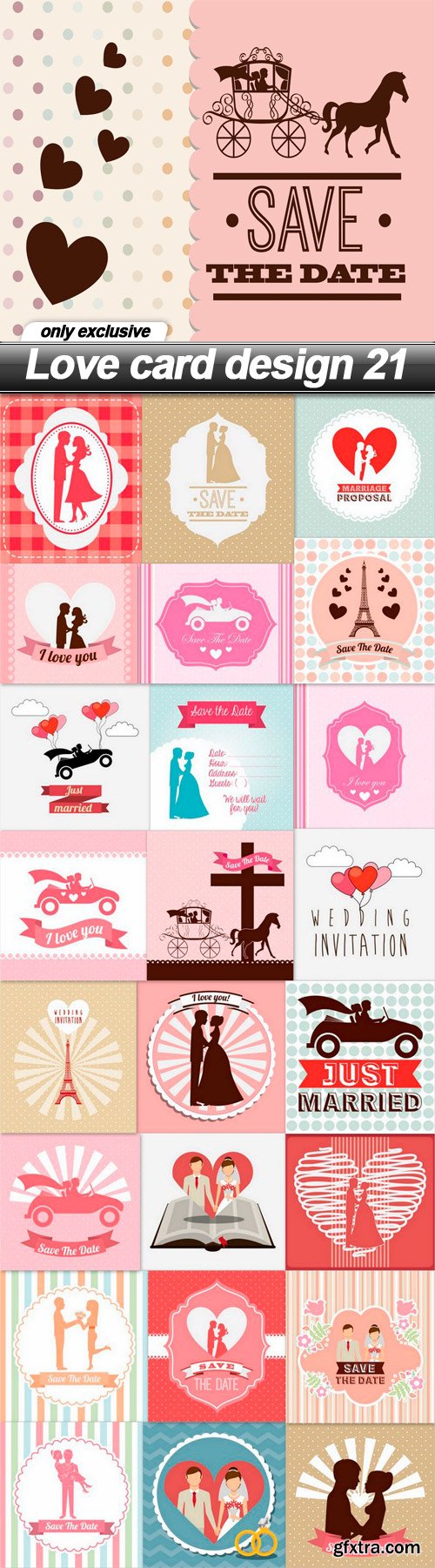 Love card design 21 - 25 EPS
