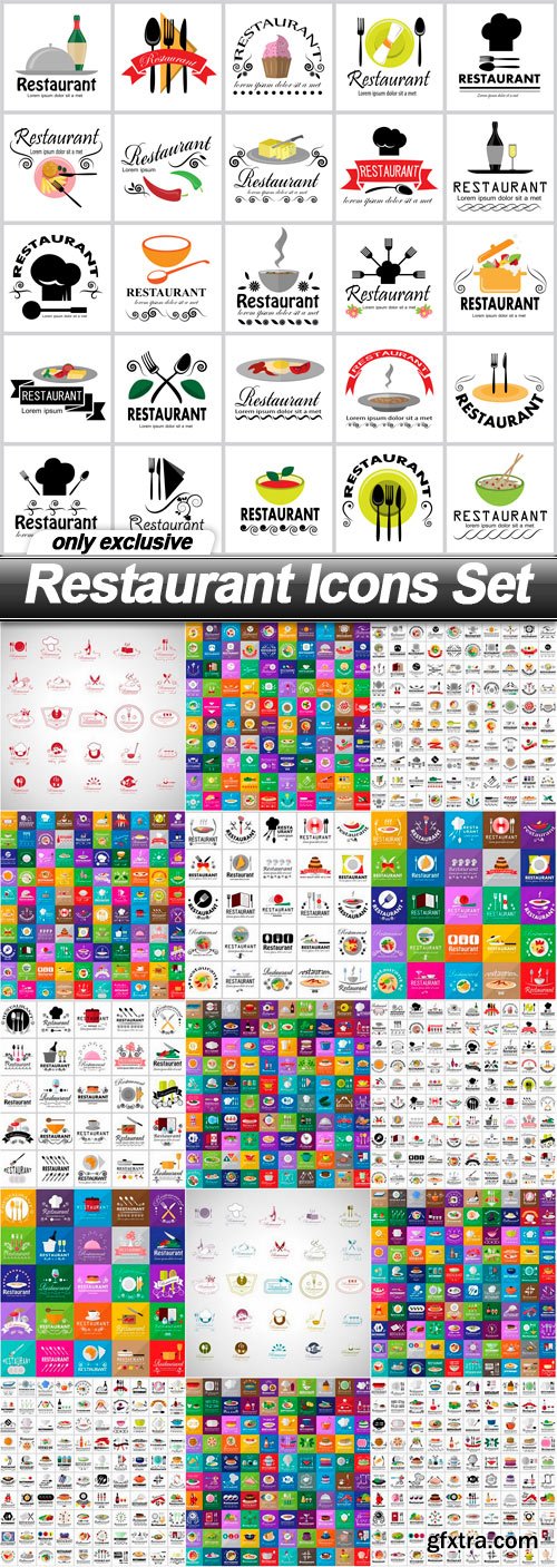 Restaurant Icons Set - 16 EPS