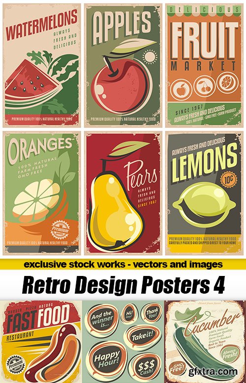 Retro Design Posters 4 - 25xEPS