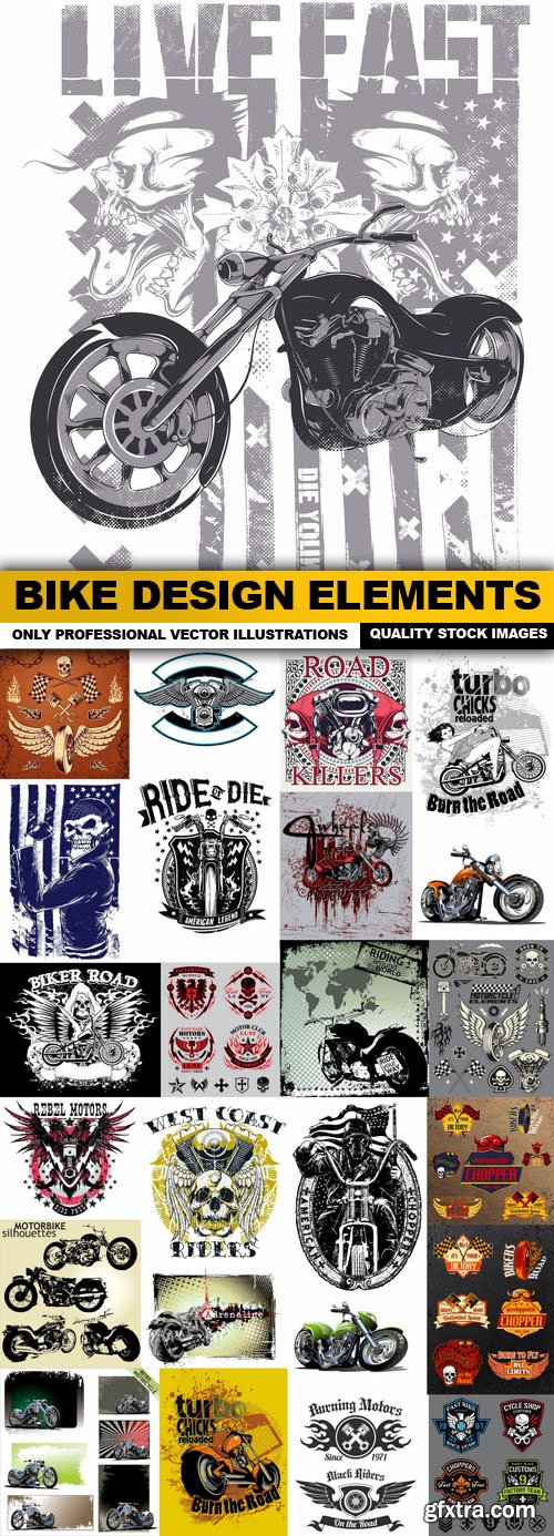 Bike Design Elements - 25 Vector