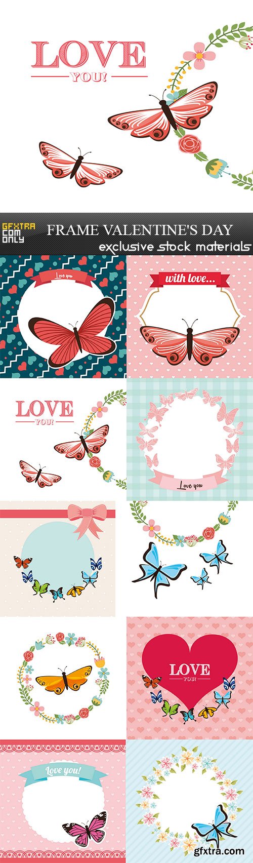 Frame Valentine's day, 10 х EPS