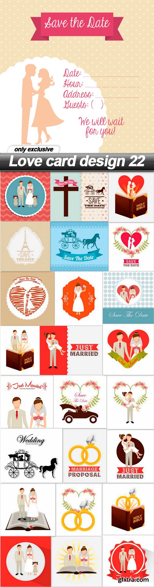 Love card design 22 - 25 EPS