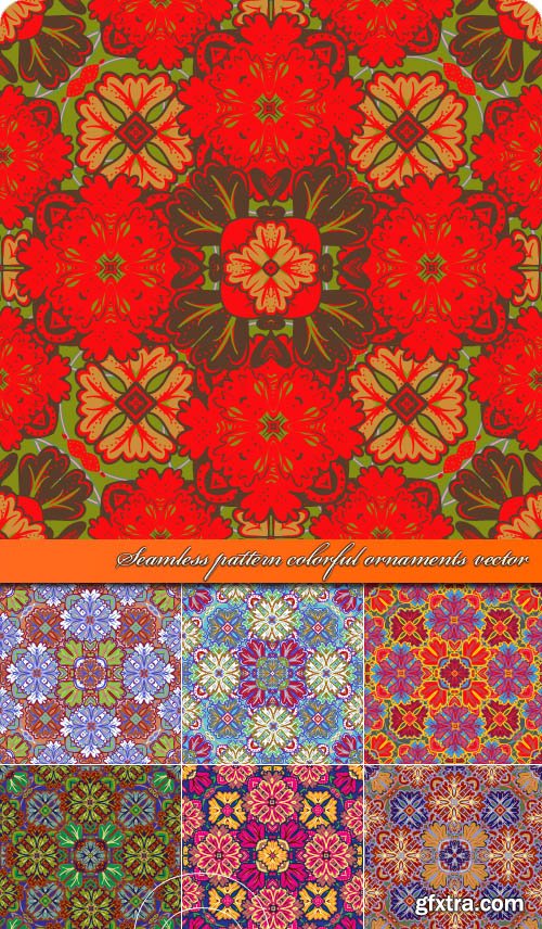 Seamless pattern colorful ornaments vector