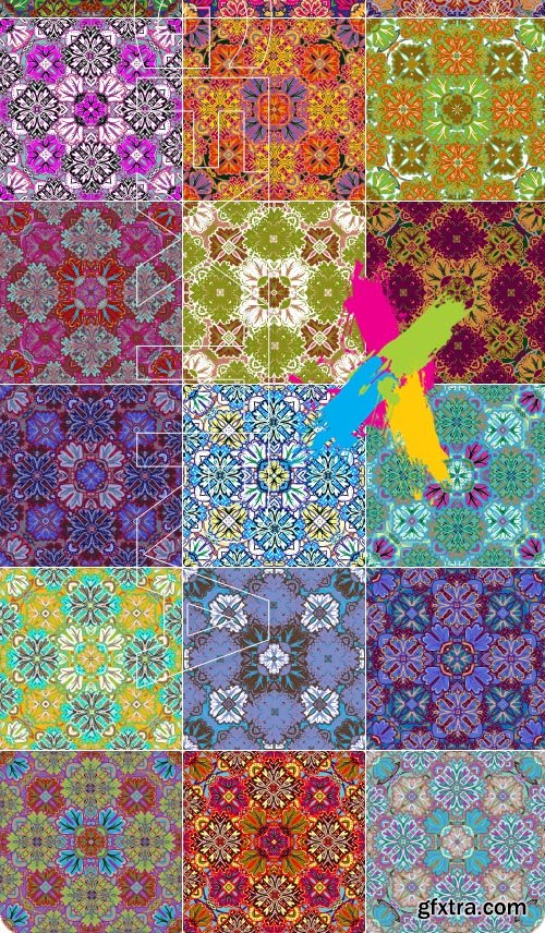 Seamless pattern colorful ornaments vector