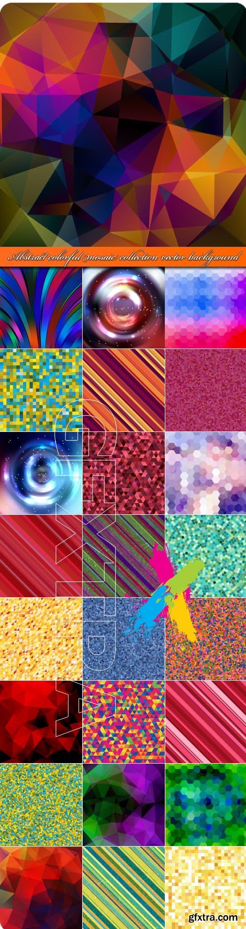 Abstract colorful mosaic collection vector background