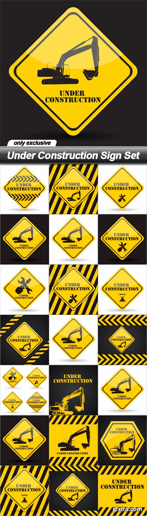 Under Construction Sign Set - 20 EPS