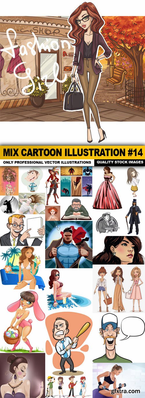 Mix cartoon Illustration #14 - 25 Vector