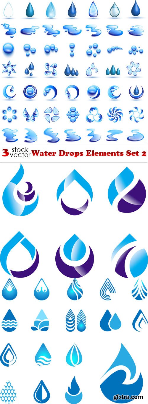 Vectors - Water Drops Elements Set 2