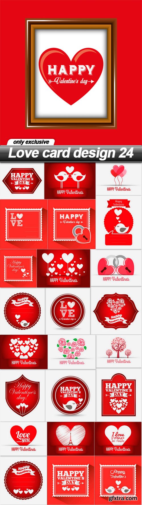 Love card design 24 - 25 EPS