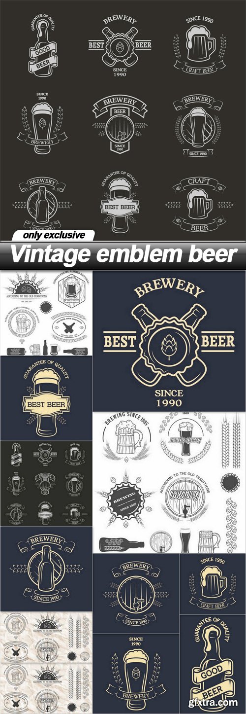 Vintage emblem beer - 12 EPS