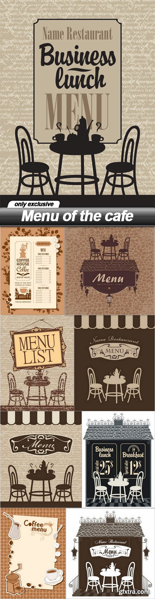 Menu of the cafe - 9 EPS