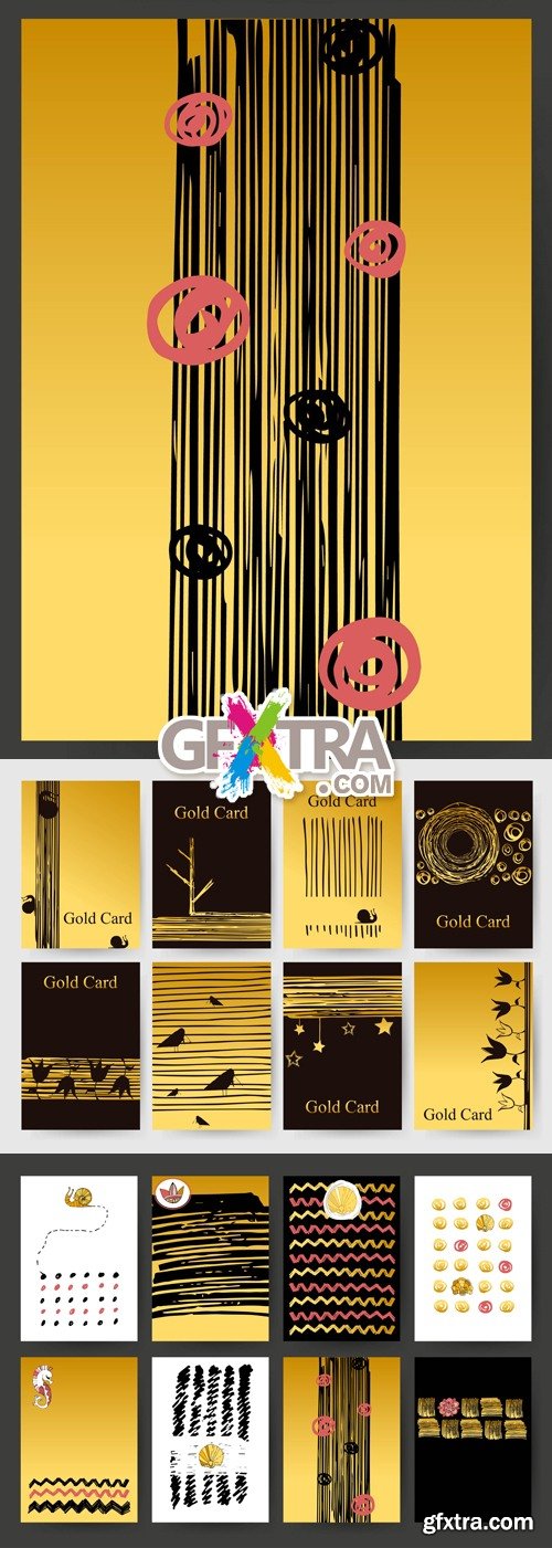 Golden Cards Vector