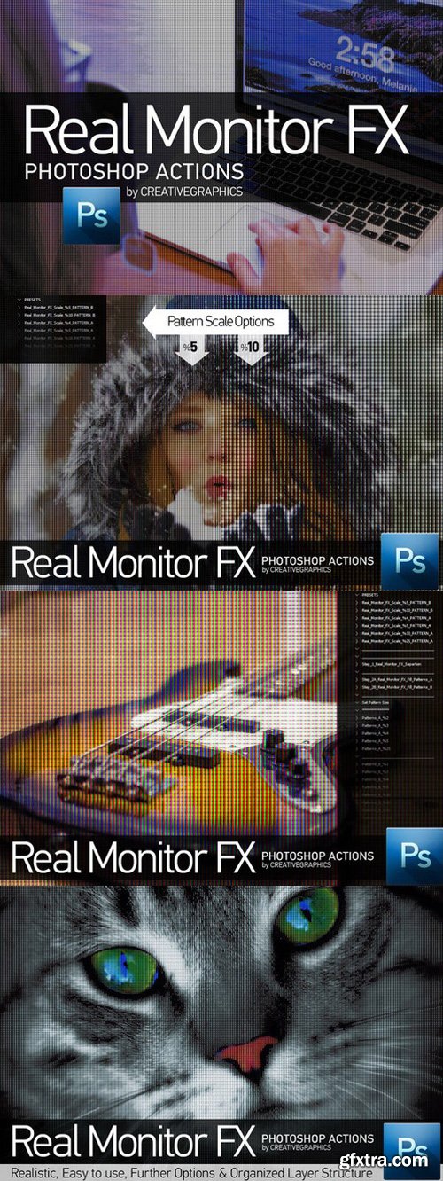 CM - Real Monitor FX Photoshop Action 505546