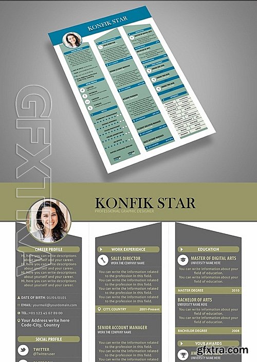 CM - Professional Resume CV 3 Colors 509827