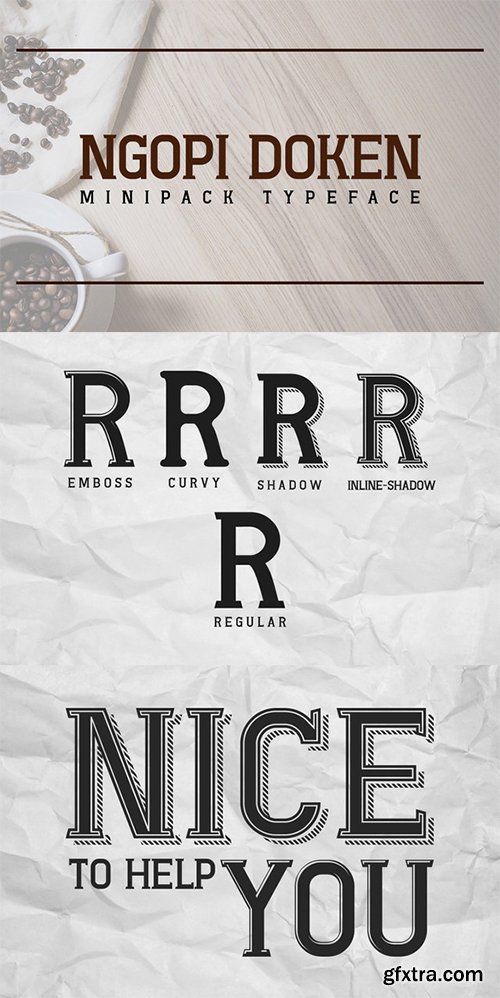 Creativemarket Ngopi-Doken Minipack Typeface 509589