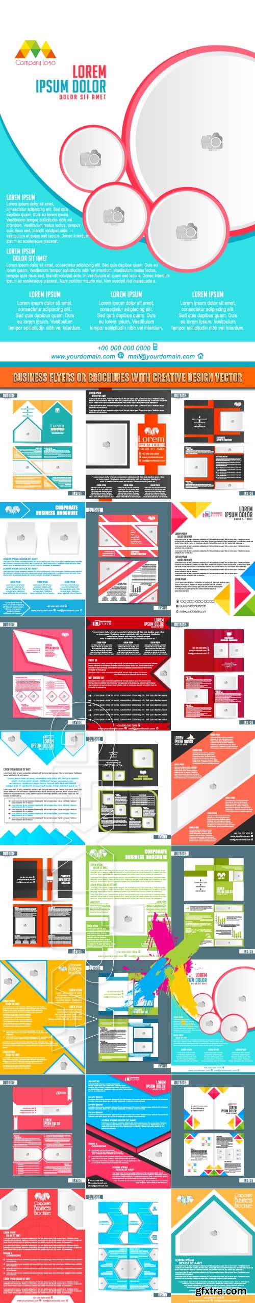 Business flyers or brochures with creative design vector