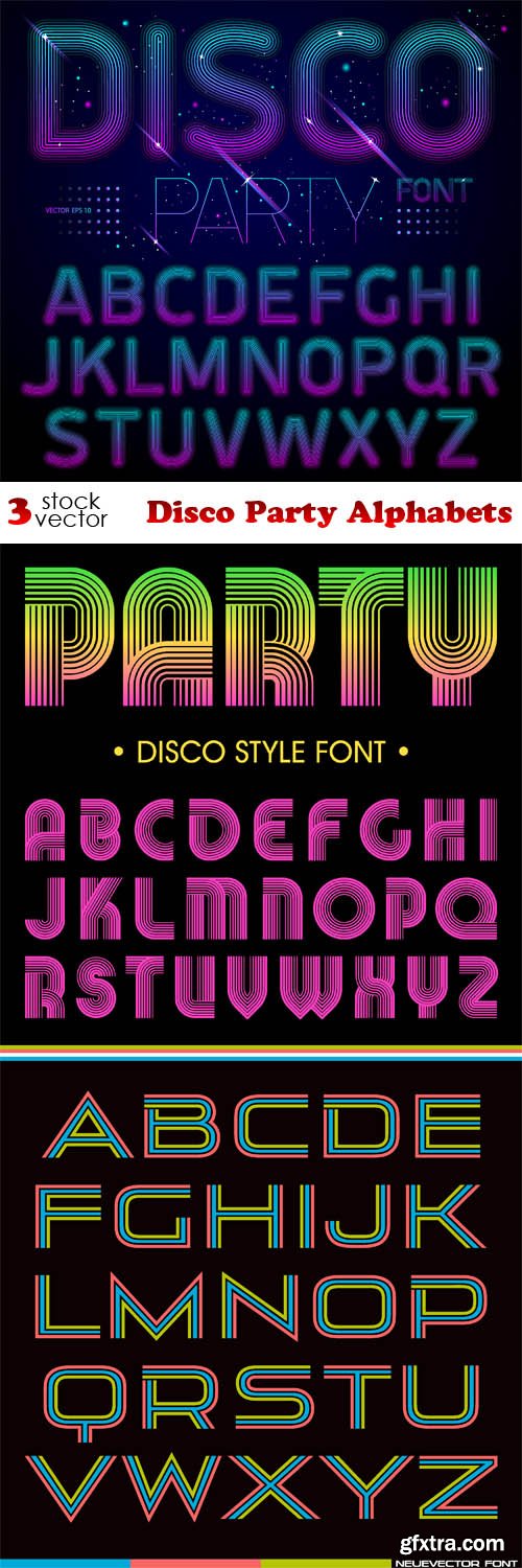 Vectors - Disco Party Alphabets