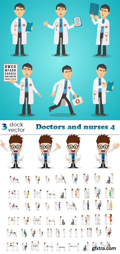 Vectors - Doctors and nurses 4