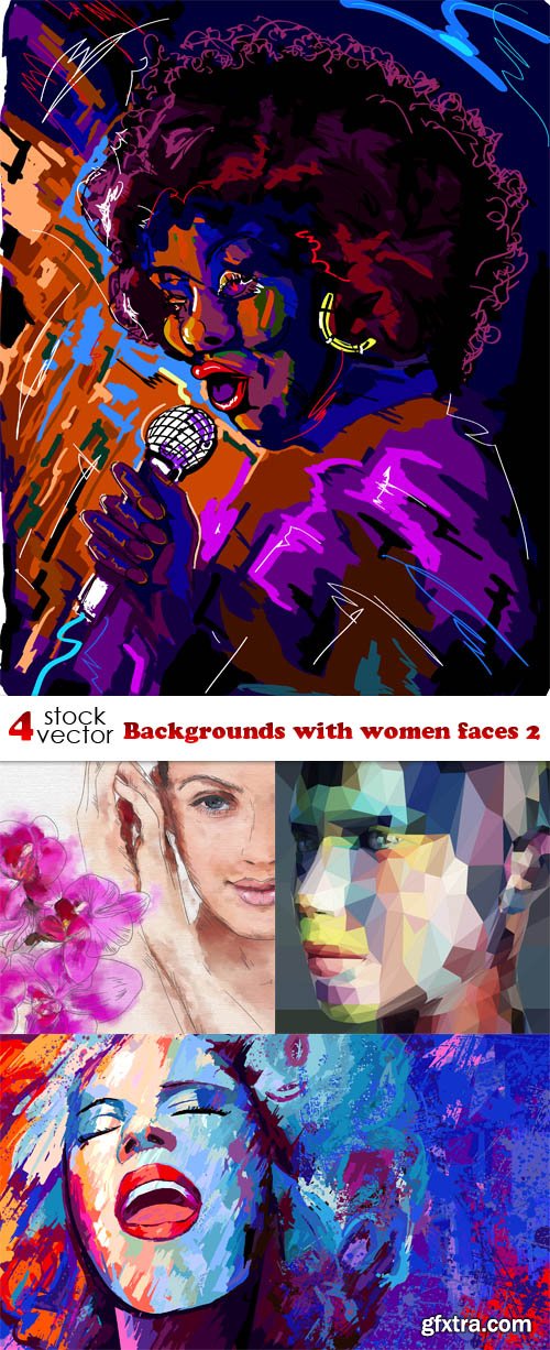 Vectors - Backgrounds with women faces 2