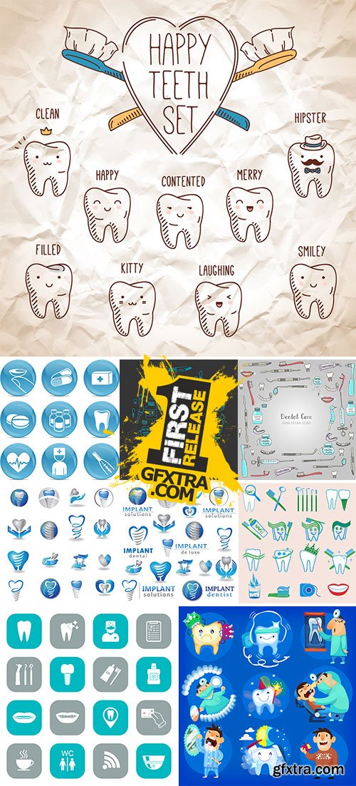 Stock Dental elements and icon vector