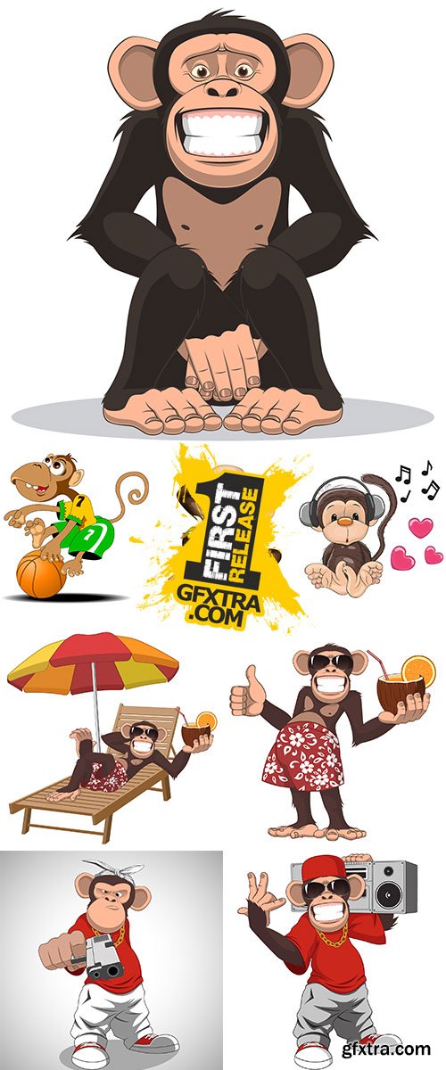 Stock Little monkeys vector