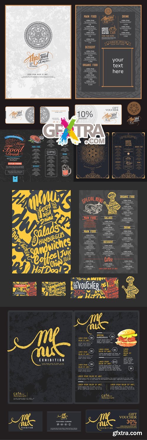 Classic Restaurant Menu Templates Vector 2