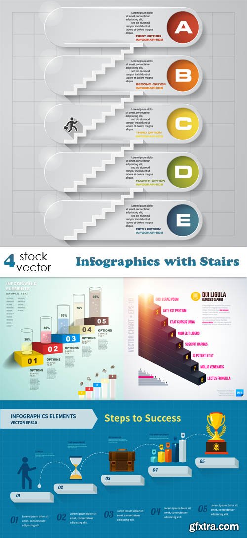 Vectors - Infographics with Stairs