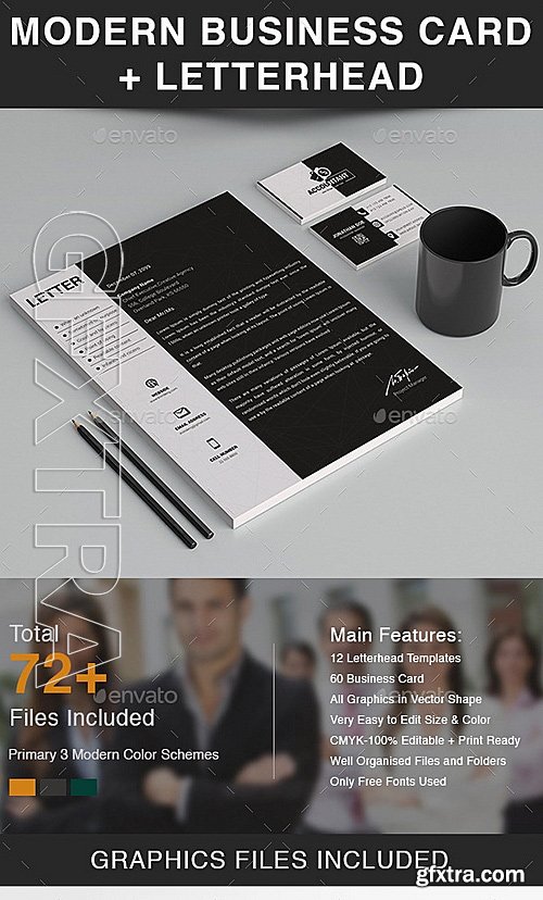 GraphicRiver - Modern Business Card + Letterhead 12843720