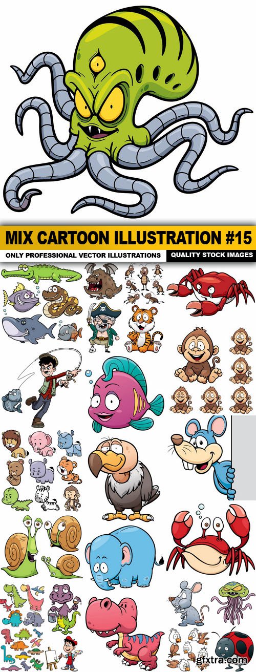 Mix cartoon Illustration #15 - 25 Vector