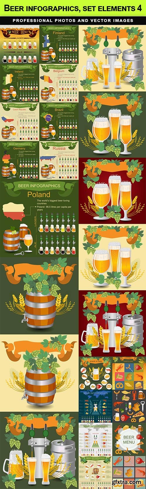 Beer infographics, set elements 4